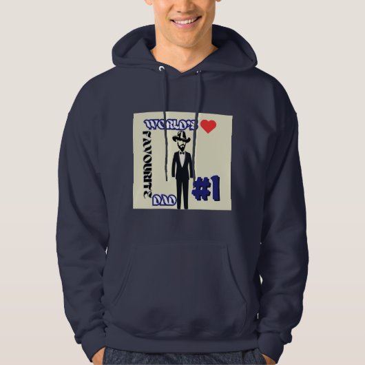 Favoriete vader van de wereld #1 Navy Hoodie (Voorkant)