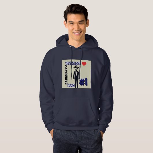 Favoriete vader van de wereld #1 Navy Hoodie (Voorkant volledig)