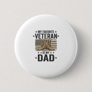 Favoriete Vader Veteraan Patriottische Combatlaarz Ronde Button 5,7 Cm