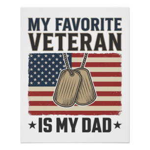 Favoriete Vader Veteraan Patriottische Hond Tags O Perfect Poster