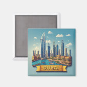 🧲 Favoriete vakantiebestemming Dubai Herinnering Magneet (Voorkant / Achterkant)