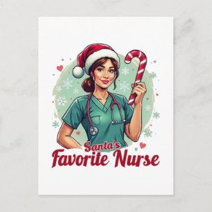 Favoriete verpleegster voor de kerstman feestdagenkaart