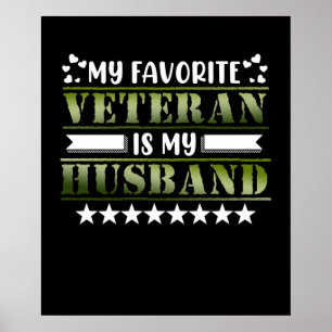 Favoriete Veteraan Husband Happy Veterans Dag Poster