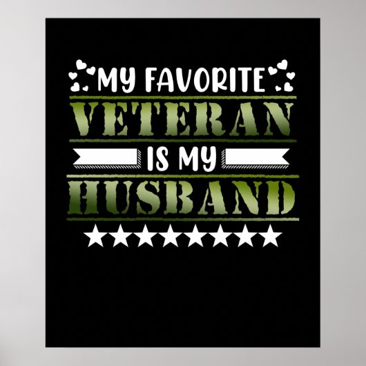 Favoriete Veteraan Husband Happy Veterans Dag Poster (Voorkant)