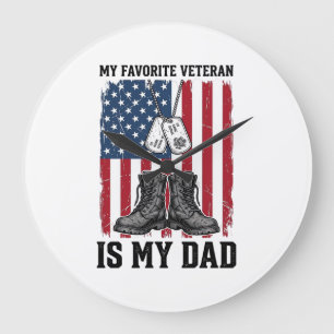 Favoriete Veteraan Is Mijn Vader Patriottisch Shir Grote Klok