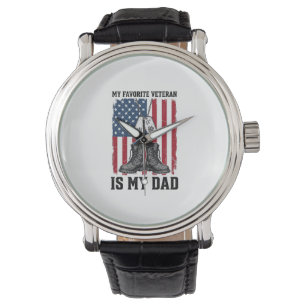 Favoriete Veteraan Is Mijn Vader Patriottisch Shir Horloge