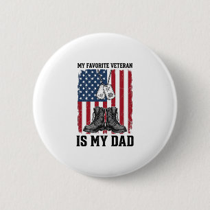 Favoriete Veteraan Is Mijn Vader Patriottisch Shir Ronde Button 5,7 Cm