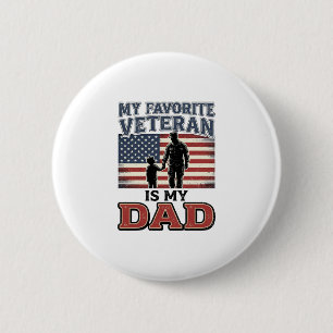 Favoriete Veteraan Is Mijn Vader Patriottisch Shir Ronde Button 5,7 Cm
