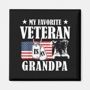 Favoriete veteraan is opa Patriotische familie Magneet