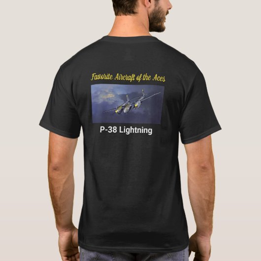 Favoriete Vliegtuig van de Aces P-38 Lightning T-shirt (Achterkant)