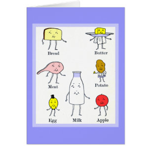 Favoriete voedingsmiddelen  Blank Art Kaart