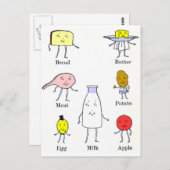 Favoriete voedingsmiddelen  keukenkunst briefkaart (Voorkant / Achterkant)