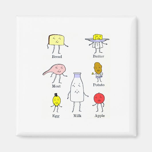 Favoriete voedingsmiddelen  keukenkunst magneet (Voorkant)