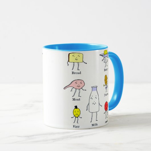 Favoriete voedingsmiddelen  keukenkunst mok (Voorkant rechts)