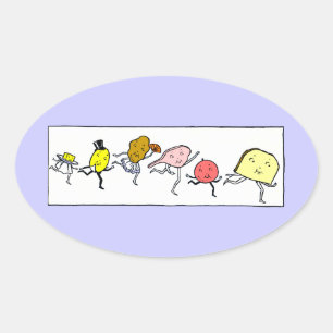 Favoriete voedingsmiddelen  keukenkunst ovale sticker