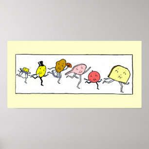 Favoriete voedingsmiddelen  keukenkunst poster