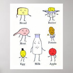 Favoriete voedingsmiddelen  keukenkunst poster