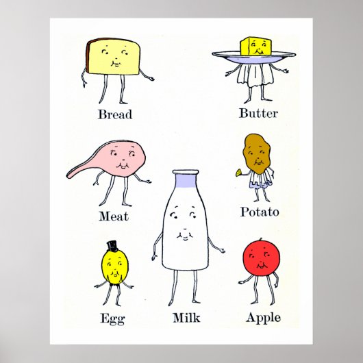 Favoriete voedingsmiddelen  keukenkunst poster (Voorkant)