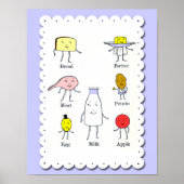 Favoriete voedingsmiddelen  keukenkunst poster (Voorkant)