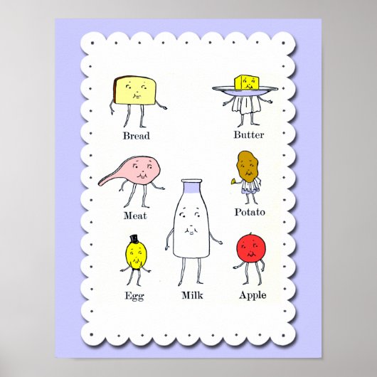 Favoriete voedingsmiddelen  keukenkunst poster (Voorkant)