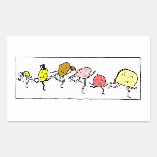 Favoriete voedingsmiddelen  keukenkunst rechthoekige sticker (Voorkant)