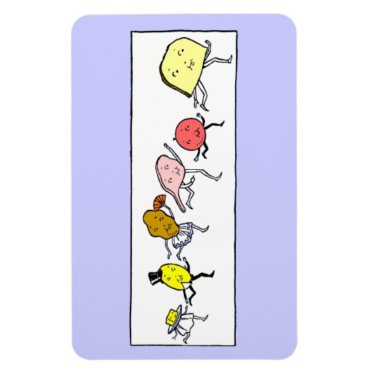 Favoriete voedingsmiddelen kunst magneet (Verticaal)
