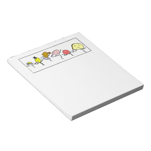 Favoriete voedingsmiddelen  kunst notitieblok (Schuin)