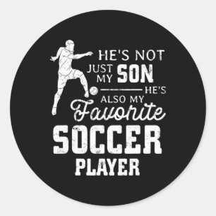 Favoriete Voetbalspeler Zoon Familie Matchende Vin Ronde Sticker