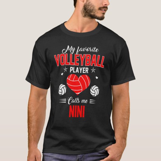 Favoriete volleybalspeler noemt me Nini Moeder T-shirt (Voorkant)