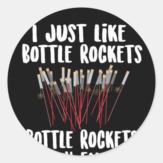 Favoriete vuurwerk fles raketten ronde sticker (Voorkant)