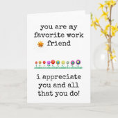 Favoriete werk vriend, collega waardering Kaart (Gele Bloem)
