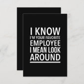 Favoriete werknemer grappig werk en baan citeert w bedankkaart (Voorkant / Achterkant)