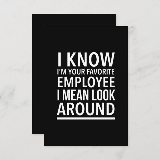 Favoriete werknemer grappig werk en baan citeert w bedankkaart (Voorkant / Achterkant)