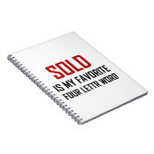 Favoriete Word Funny met vier letters Notitieboek (Rechterzijde)