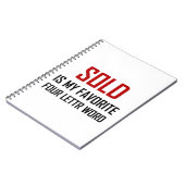 Favoriete Word Funny met vier letters Notitieboek (Linkerzijde)