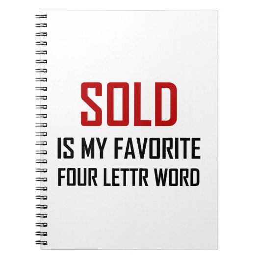 Favoriete Word Funny met vier letters Notitieboek (Voorkant)