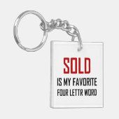 Favoriete Word Funny met vier letters Sleutelhanger (Voorkant Links)