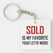 Favoriete Word Funny met vier letters Sleutelhanger (Voorkant)