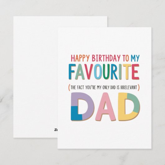 Favoriete zus verjaardag Kaart (Voorkant / Achterkant)