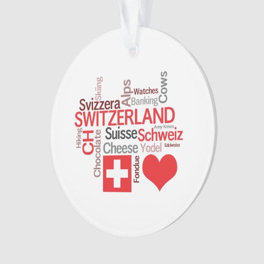 Favoriete Zwitserse dingen - Ik hou van Zwitserlan Ornament (voorkant)