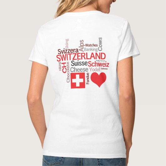 Favoriete Zwitserse dingen - Ik hou van Zwitserlan T-shirt (Achterkant)
