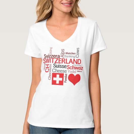 Favoriete Zwitserse dingen - Ik hou van Zwitserlan T-shirt (Voorkant)