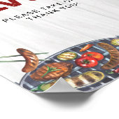 Favorieten BBQ Achtertuin Rustiek Baby shower Poster (Hoek)