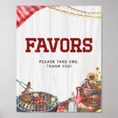 Favorieten BBQ Achtertuin Rustiek Baby shower Poster (Voorkant)