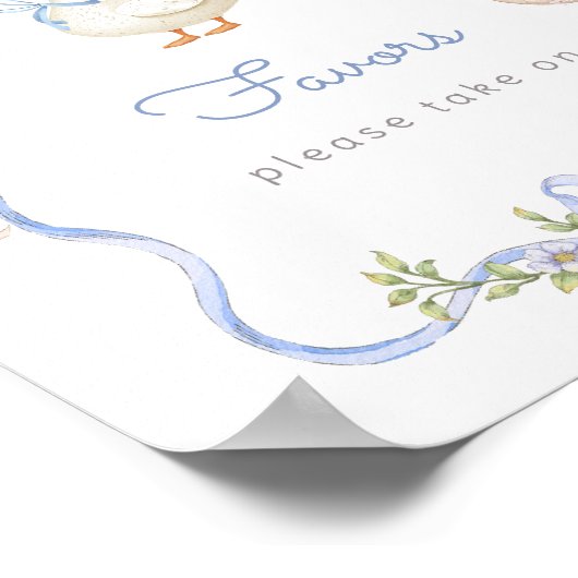 Favorieten Blauw Een Gekke gans Verjaardagsfeest Poster (Hoek)