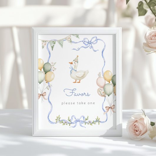 Favorieten Blauw Een Gekke gans Verjaardagsfeest Poster