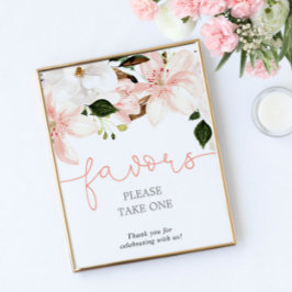 Favorieten bloemenlelies blos baby shower teken poster
