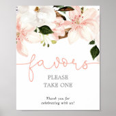 Favorieten bloemenlelies blos baby shower teken poster (Voorkant)