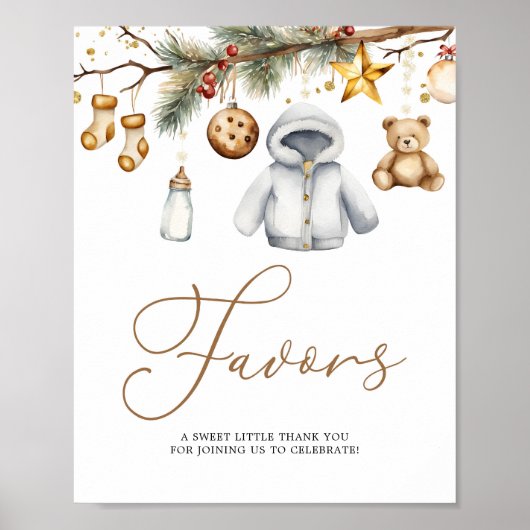 Favorieten Boho Christmas Holiday Baby shower Poster (Voorkant)