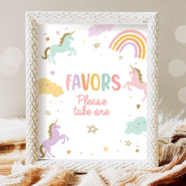 Favorieten Eenhoorn Zoet Tafel Meisje Verjaardagsf Poster